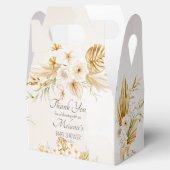 Pastel gouden bruine boho gedroogde bloemen baby bedankdoosjes (Geopend)