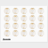 Pastel gouden bruine boho gedroogde bloemen baby s ronde sticker (Vel)