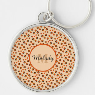Pastel & Gouden cheetah Dierenprint Monogram Sleutelhanger