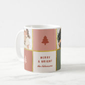 Pastel & Gouden Kerstboom 3 Fotocollage Koffiemok (Voorkant links)