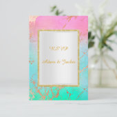 Pastel gouden marmeren ELEGANT CLASSY rsvp Kaart (Staand voorkant)