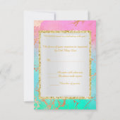 Pastel gouden marmeren ELEGANT CLASSY rsvp Kaart (Achterkant)