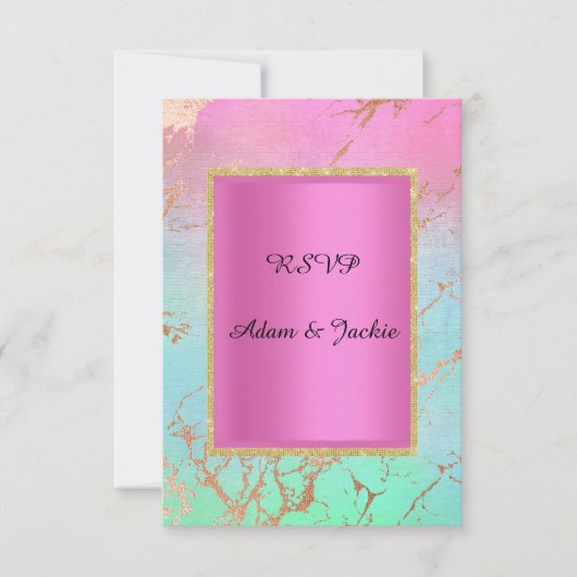 Pastel goudroze marmer kaart (Voorkant)
