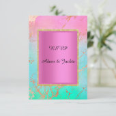 Pastel goudroze marmer kaart (Staand voorkant)