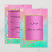 Pastel goudroze marmer kaart (Voorkant / Achterkant)