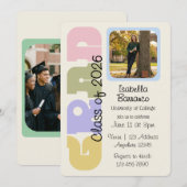 Pastel Grad Foto Afstuderen  Kaart (Voorkant / Achterkant)