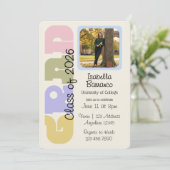 Pastel Grad Foto Afstuderen  Kaart (Staand voorkant)