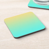 Pastel Gradiënt Achtergrond Turquoise Geel Drankjes Onderzetter (Linkerzijde)