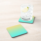 Pastel Gradiënt Achtergrond Turquoise Geel Drankjes Onderzetter (Rechterzijde)