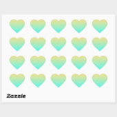 Pastel Gradiënt Achtergrond Turquoise Geel Hart Sticker (Vel)