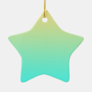 Pastel Gradiënt Achtergrond Turquoise Geel Keramisch Ornament
