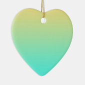 Pastel Gradiënt Achtergrond Turquoise Geel Keramisch Ornament (Rechts)