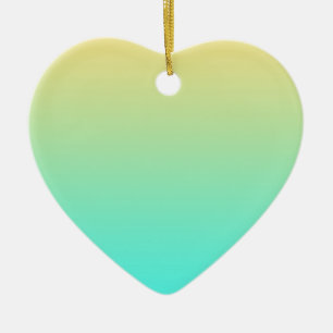 Pastel Gradiënt Achtergrond Turquoise Geel Keramisch Ornament