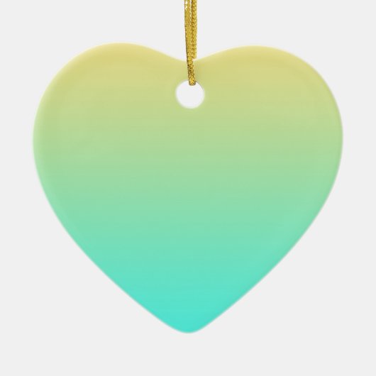 Pastel Gradiënt Achtergrond Turquoise Geel Keramisch Ornament (Voorkant)