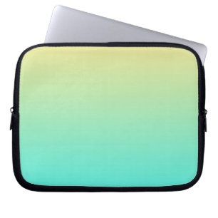 Pastel Gradiënt Achtergrond Turquoise Geel Laptop Sleeve
