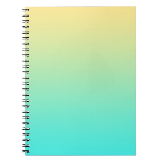 Pastel Gradiënt Achtergrond Turquoise Geel Notitieboek (Voorkant)