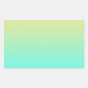 Pastel Gradiënt Achtergrond Turquoise Geel Rechthoekige Sticker