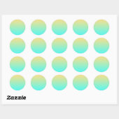 Pastel Gradiënt Achtergrond Turquoise Geel Ronde Sticker (Vel)