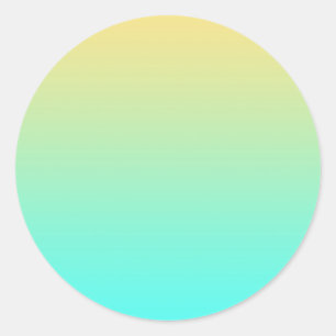 Pastel Gradiënt Achtergrond Turquoise Geel Ronde Sticker