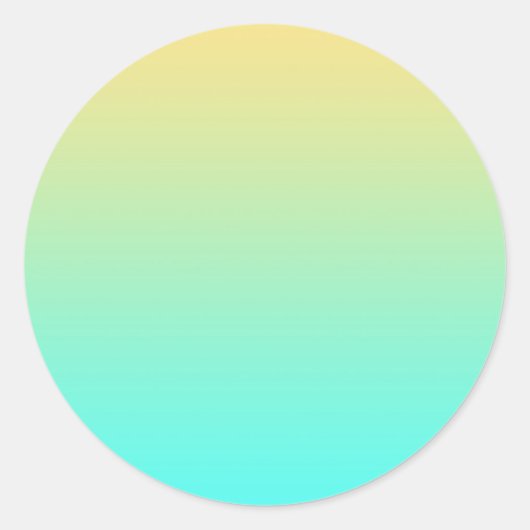 Pastel Gradiënt Achtergrond Turquoise Geel Ronde Sticker (Voorkant)