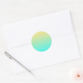 Pastel Gradiënt Achtergrond Turquoise Geel Ronde Sticker (Envelop)