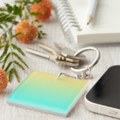 Pastel Gradiënt Achtergrond Turquoise Geel Sleutelhanger (Voorkant Rechts)