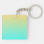 Pastel Gradiënt Achtergrond Turquoise Geel Sleutelhanger (Achterkant)