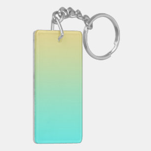 Pastel Gradiënt Achtergrond Turquoise Geel Sleutelhanger