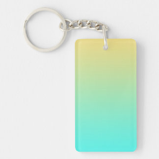 Pastel Gradiënt Achtergrond Turquoise Geel Sleutelhanger