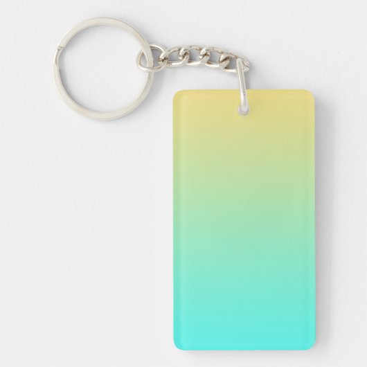 Pastel Gradiënt Achtergrond Turquoise Geel Sleutelhanger (Voorkant)