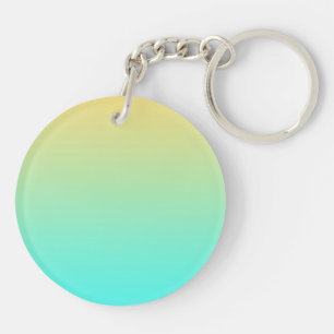 Pastel Gradiënt Achtergrond Turquoise Geel Sleutelhanger