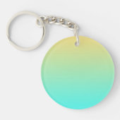 Pastel Gradiënt Achtergrond Turquoise Geel Sleutelhanger (Voorkant)