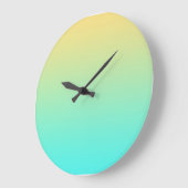 Pastel gradiënt Achtergrond Turquoise Yellow Grote Klok (Hoek)