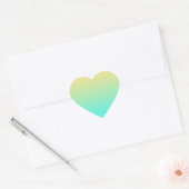 Pastel gradiënt Achtergrond Turquoise Yellow Hart Sticker (Envelop)