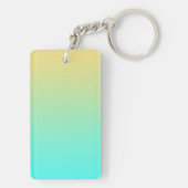 Pastel gradiënt Achtergrond Turquoise Yellow Sleutelhanger (achterkant)