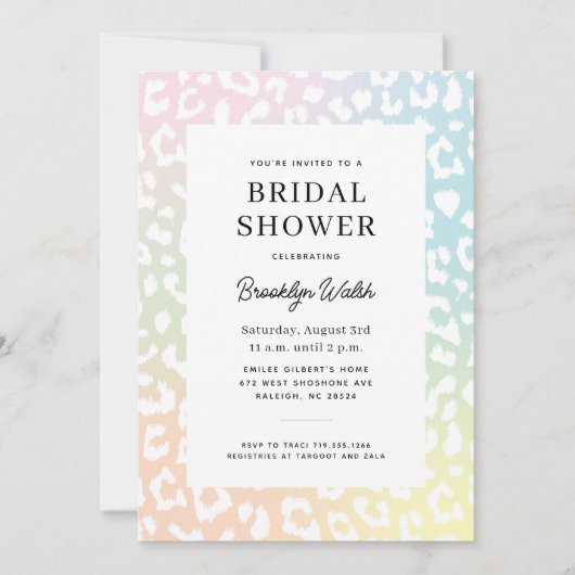 Pastel Gradient Animal Print Vrijgezellenfeest Kaart (Voorkant)