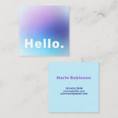 Pastel Gradient Aqua Blue Lila Hallo Lavendel Vierkante Visitekaartje (Voorkant / Achterkant)