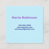 Pastel Gradient Aqua Blue Lila Hallo Lavendel Vierkante Visitekaartje (Achterkant)