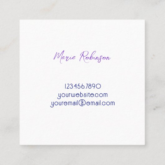 Pastel Gradient Aqua Lavendel Lash Make-up Artiest Vierkante Visitekaartje (Achterkant)