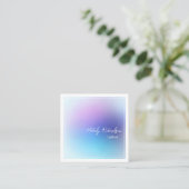 Pastel Gradient Aqua Lavendel Lash Make-up Artiest Vierkante Visitekaartje (Staand voorkant)