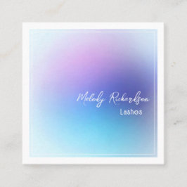 Pastel Gradient Aqua Lavendel Lash Make-up Artiest Vierkante Visitekaartje
