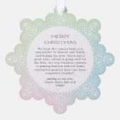 Pastel Gradiënt Blizzard Stippen Sneeuwachtige fot Ornament Kaart (Achterkant)