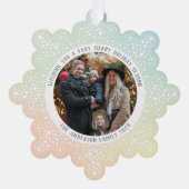 Pastel Gradiënt Blizzard Stippen Sneeuwachtige fot Ornament Kaart (Voorkant)