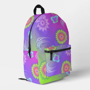 Pastel Gradiënt Bloemen en Vlinders Bedrukte Rugzak