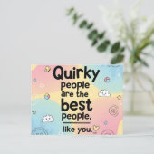 Pastel Gradient Cute Quote Design Briefkaart (Staand voorkant)