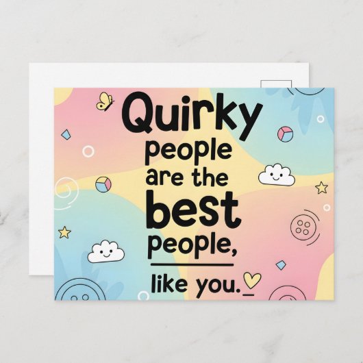 Pastel Gradient Cute Quote Design Briefkaart (Voorkant / Achterkant)