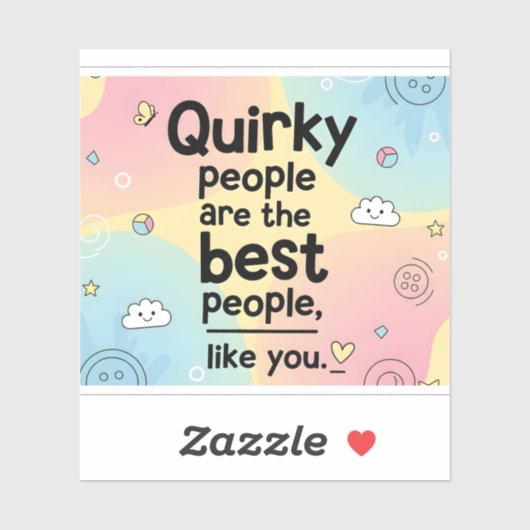 Pastel Gradient Cute Quote Design Sticker (Vel)