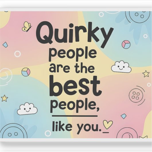 Pastel Gradient Cute Quote Design Sticker (Voorkant)