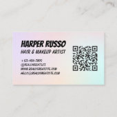 Pastel Gradient Dreamy Hair Makeup Artist Visitekaartje (Achterkant)