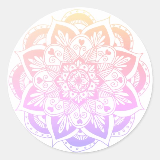 Pastel Gradient Flower Mandala Sticker (Voorkant)
